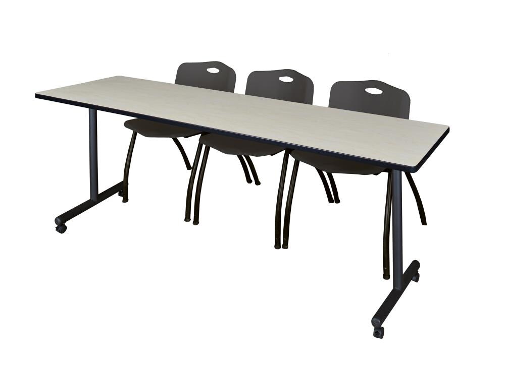 Regency MKTRCC8424PL47BK Training Off-white 4-Person Training Table (84-in W x 29-in H)