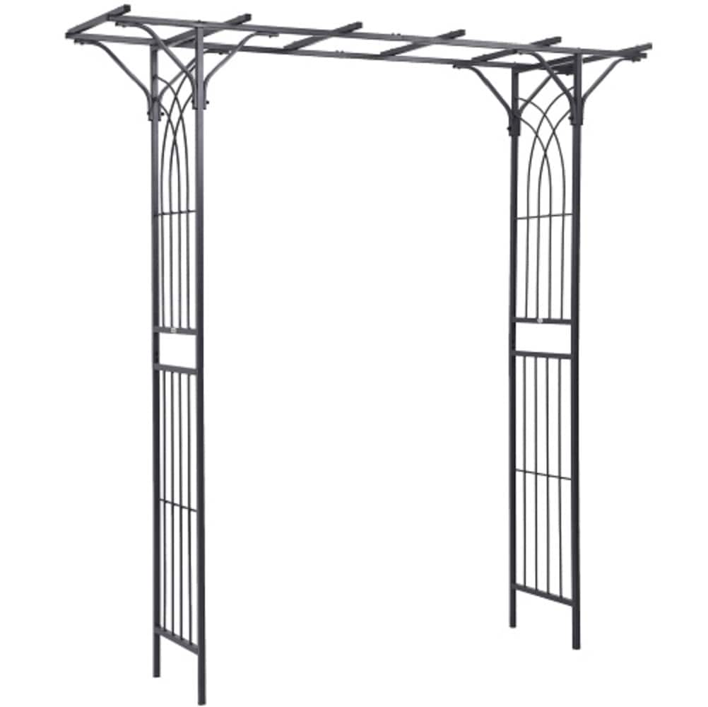 ZAKLOOP WU2225P174414 Garden 19.75-Inches W x 82.75-Inches H Black Fence Garden Trellis For Climbing Plants For Cucumbers For Roses For Tomatoes