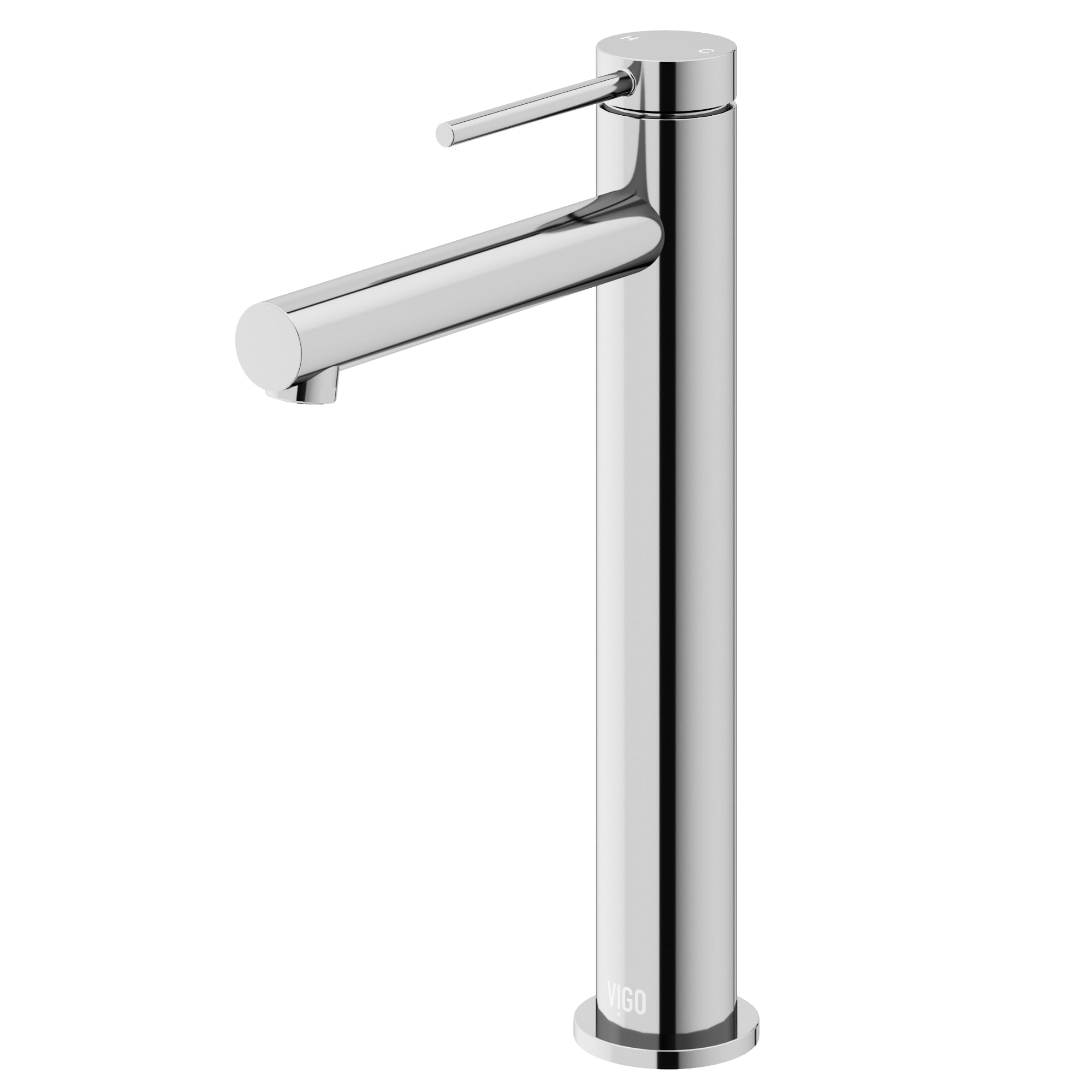 VIGO VG03037CH Jewel Chrome Vessel 1-handle WaterSense High-arc Commercial/Residential Handle Bathroom Sink Faucet