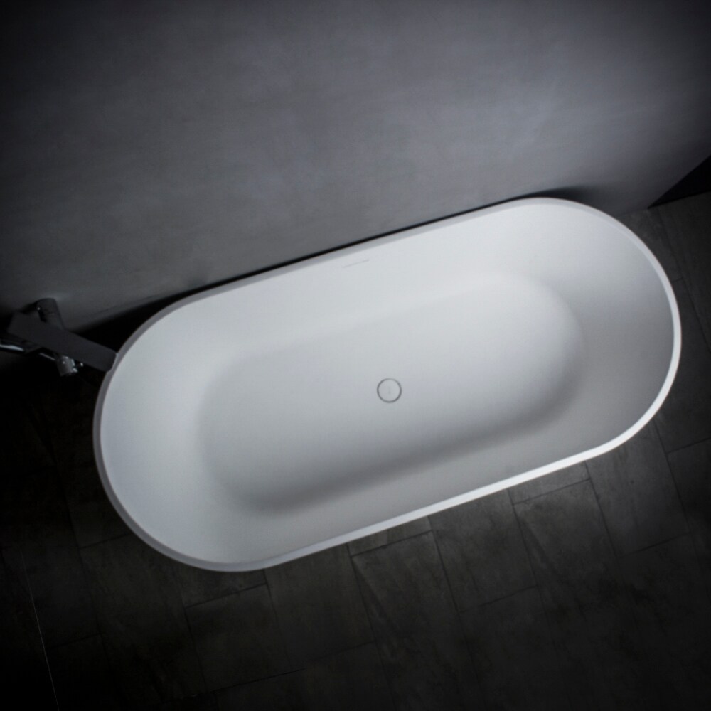 59'' White Matte Solid Surface Freestanding Bathtub