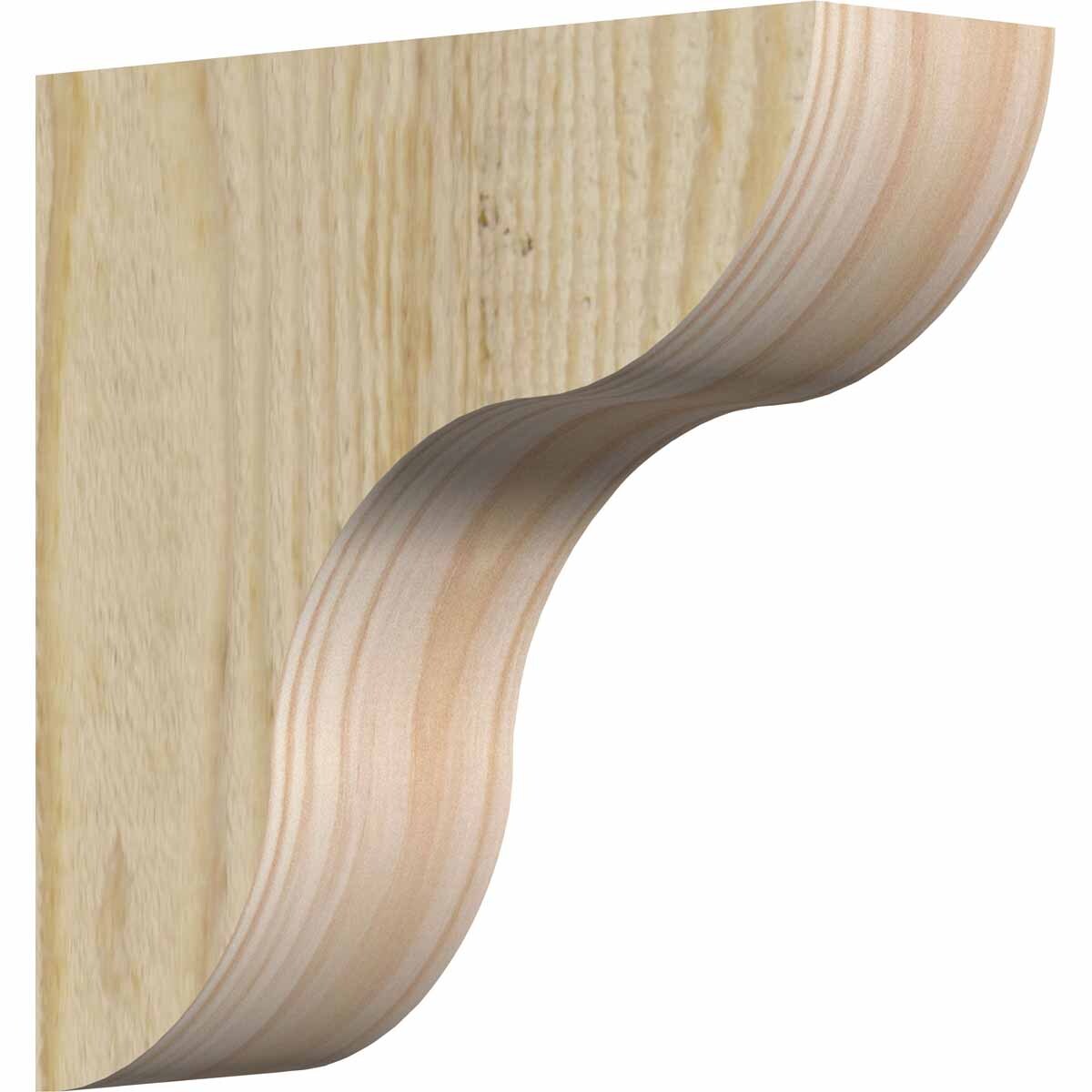 Ekena Millwork COR04X12X12CAR00RDF 4-in x 12-in x 12-in Carmel Unfinished Douglas fir Wood Paintable/Stainable Corbel