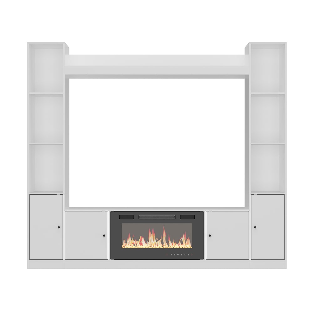 Homsee WIAWG Modern 4-Door TV Stand with Built-in 30 Inches Electric ...