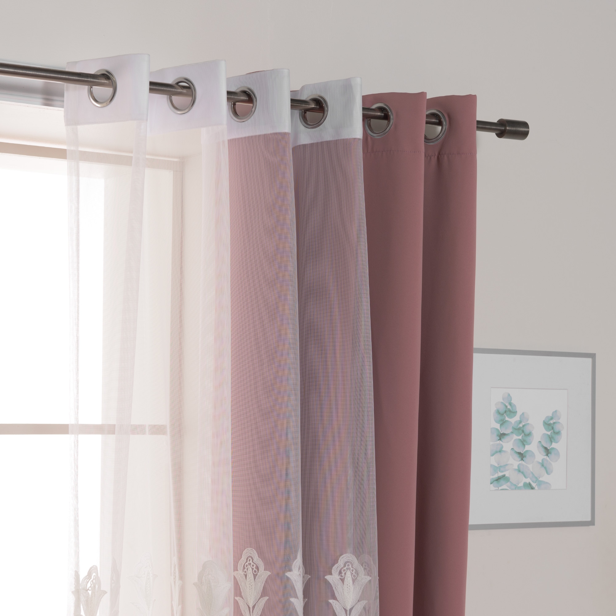 Best Home Fashion MM-TULIP-96-MAUVE curtains - View #4