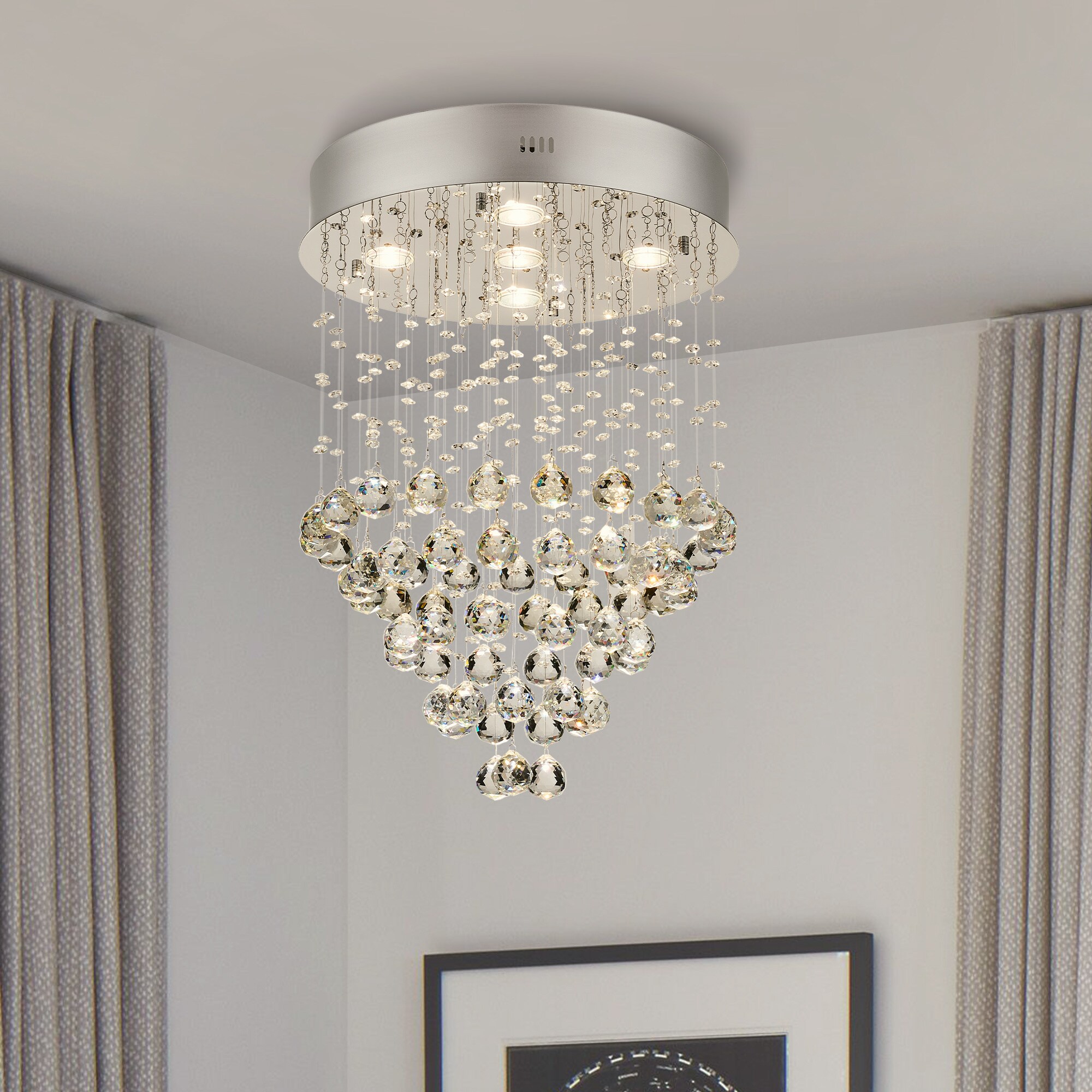 CO-Z 5-Light Chrome Modern/Contemporary LED Dry Rated Chandelier in the ...