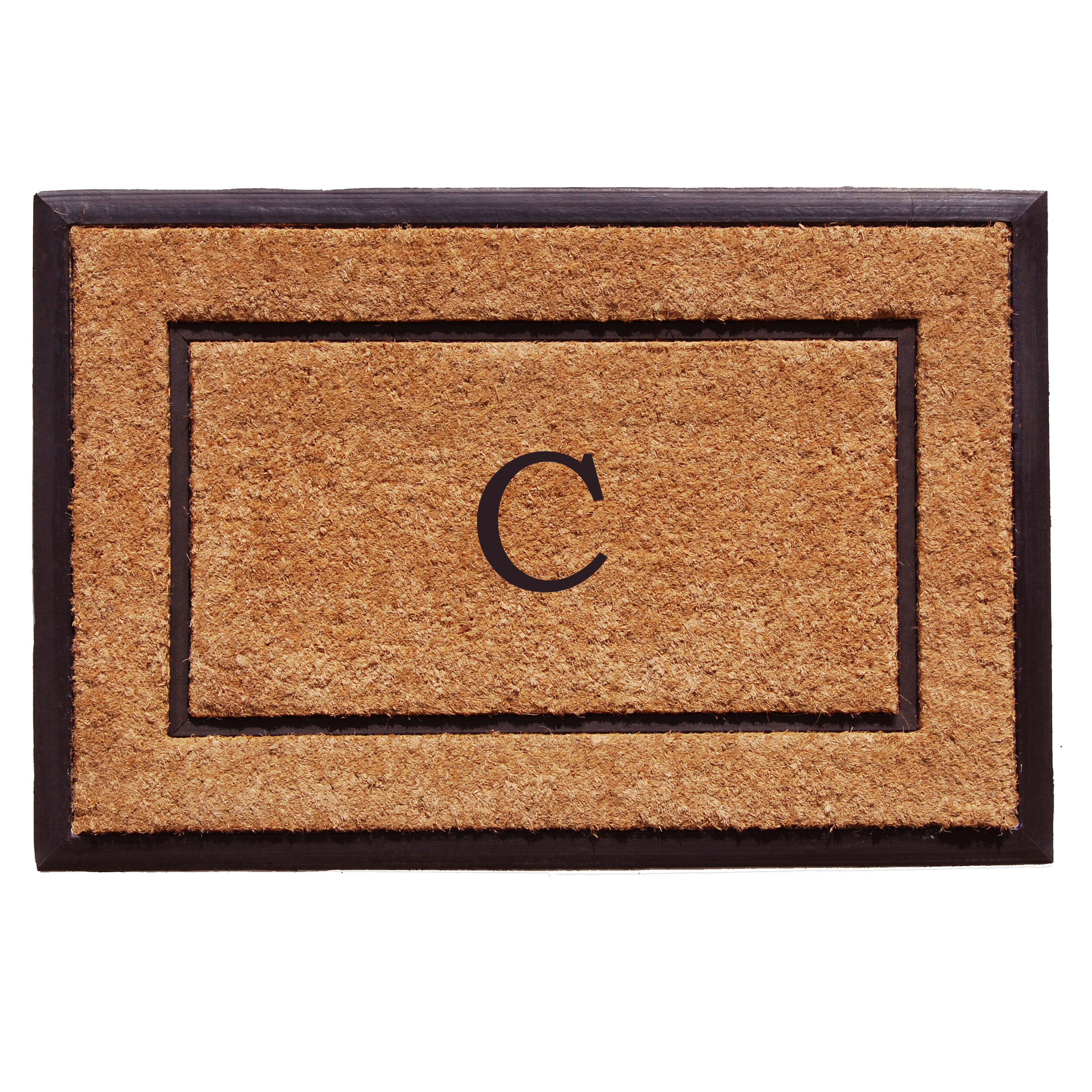 Callowaymills 101632436C 24-in x 36-in Natural/Black Coir/Rubber Non-Slip Grip Indoor or outdoor Decorative Door Mat