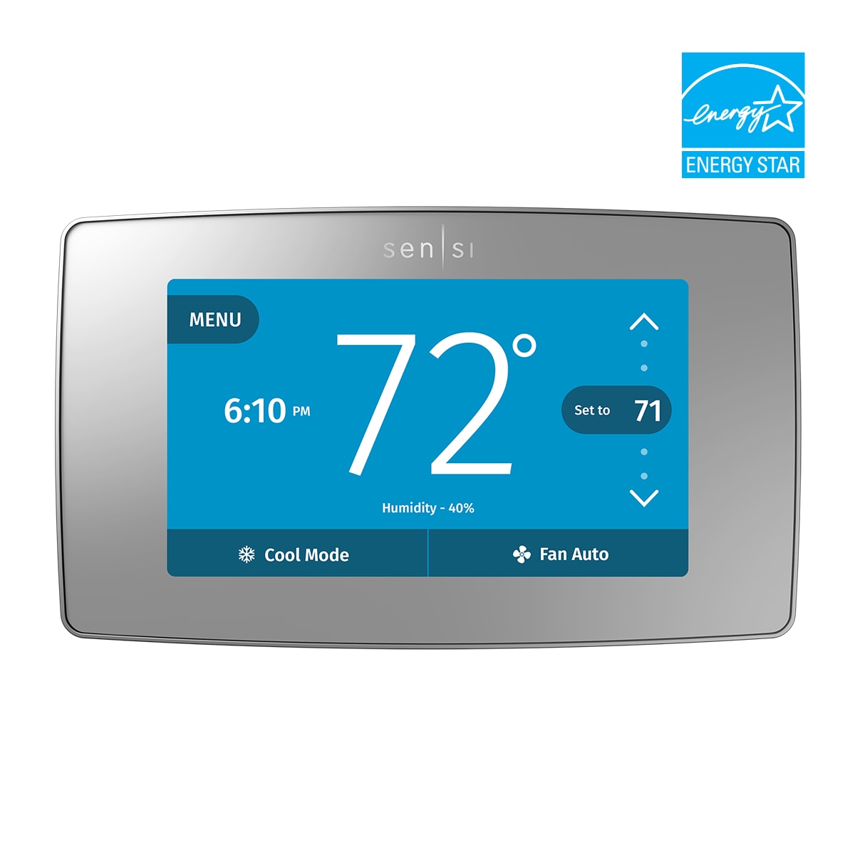 Emerson Sensi Silver Smart Thermostat With Wi Fi Compatibility In The 
