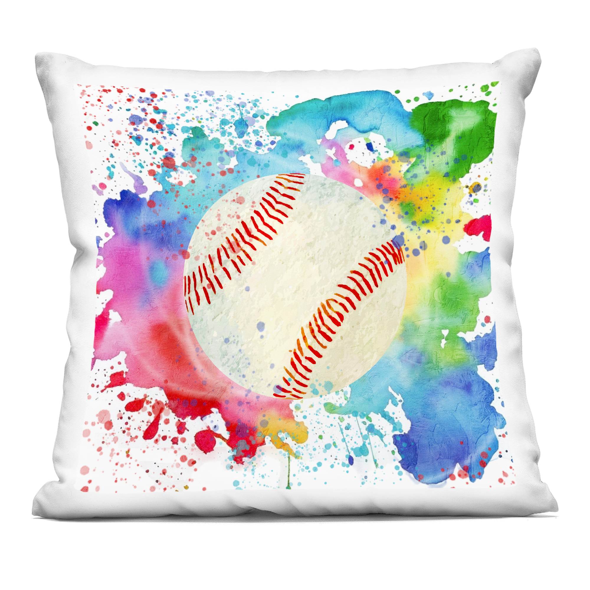 Stupell Industries PLO-710-SQW-18X18 Soccer Sport Splash Decorative Printed Pillow Design by Kim Allen