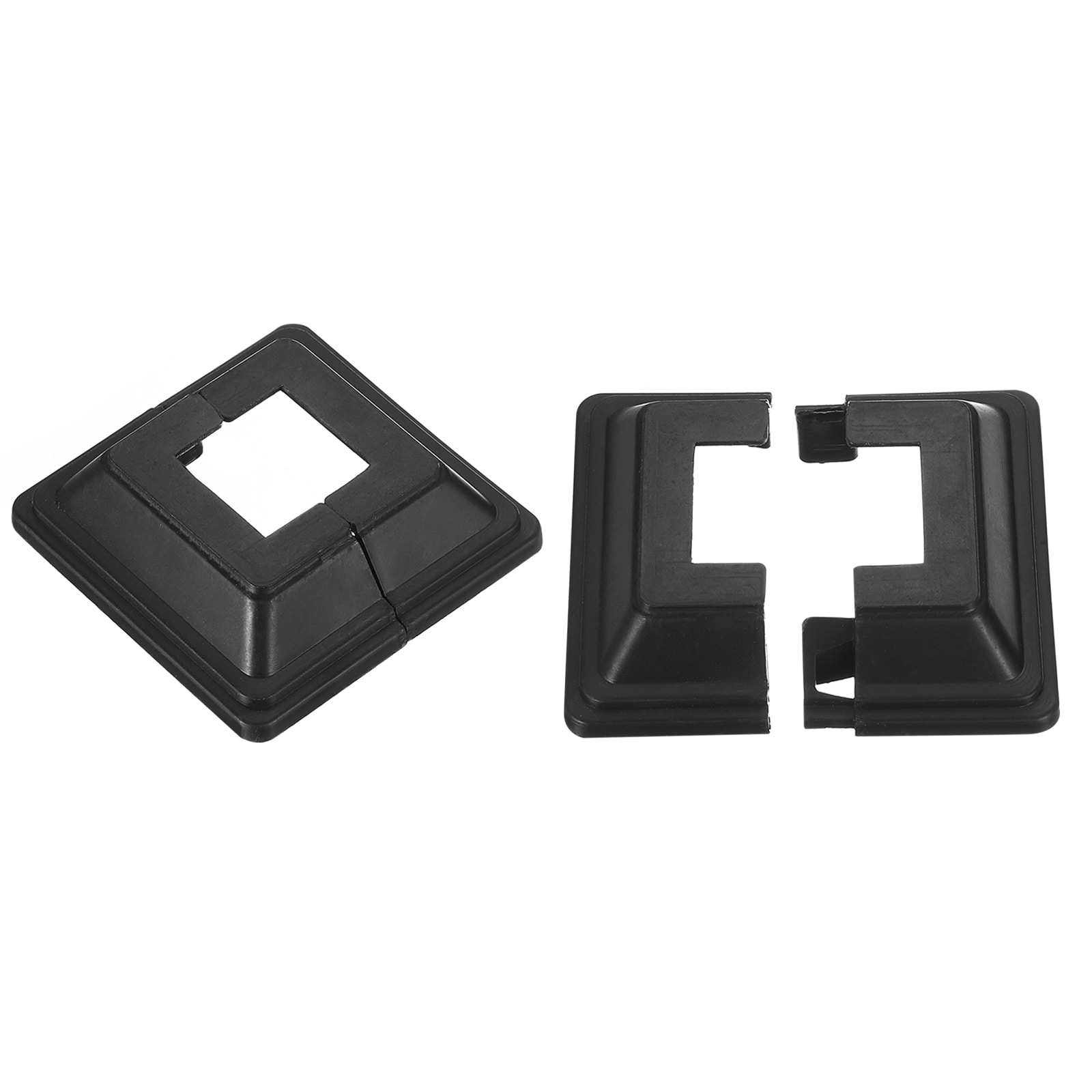 Unique Bargains 2pcs Post Skirt 25x25mm/1-Inch x 1-Inch  Plastic Split Style Post Base Cover Trim Skirt for Fence Stair Handrail Railing Porch 72x72mm/2.8 x 2.8-Inch (Overall)