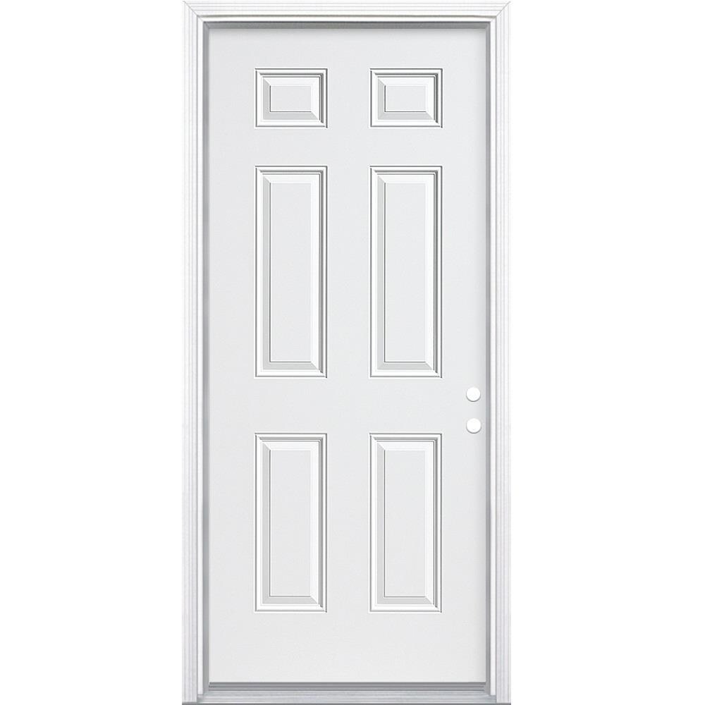 RELIABILT TTBS629495 36-in x 80-in x 4-9/16-in Steel No glass Left-hand inswing Unfinished Prehung Front Door with Brickmould Insulating core