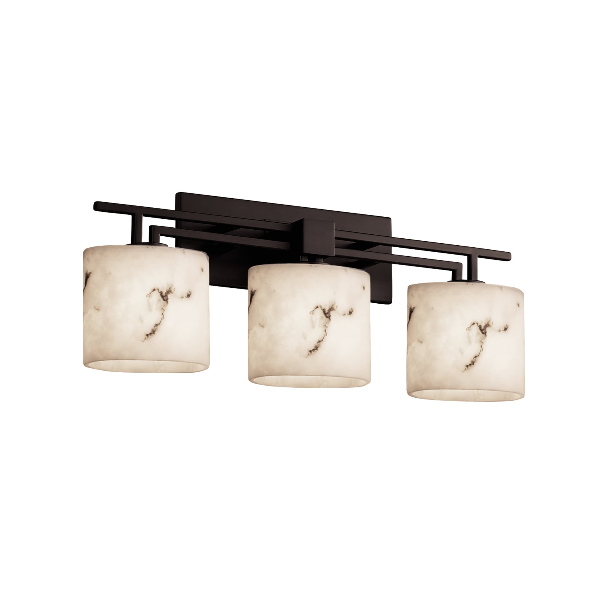 Justice Design Group FAL-8703-30-MBLK LumenAria 26.5-in 3-Light Matte Black Transitional Vanity Light