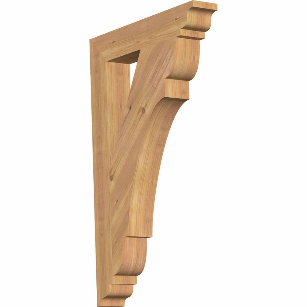 Ekena Millwork BKT04X22X34OLY01SWR Olympic traditional smooth 3-1/2-in x 22-in x 34-in Western red cedar Brown Wood Standard bracket