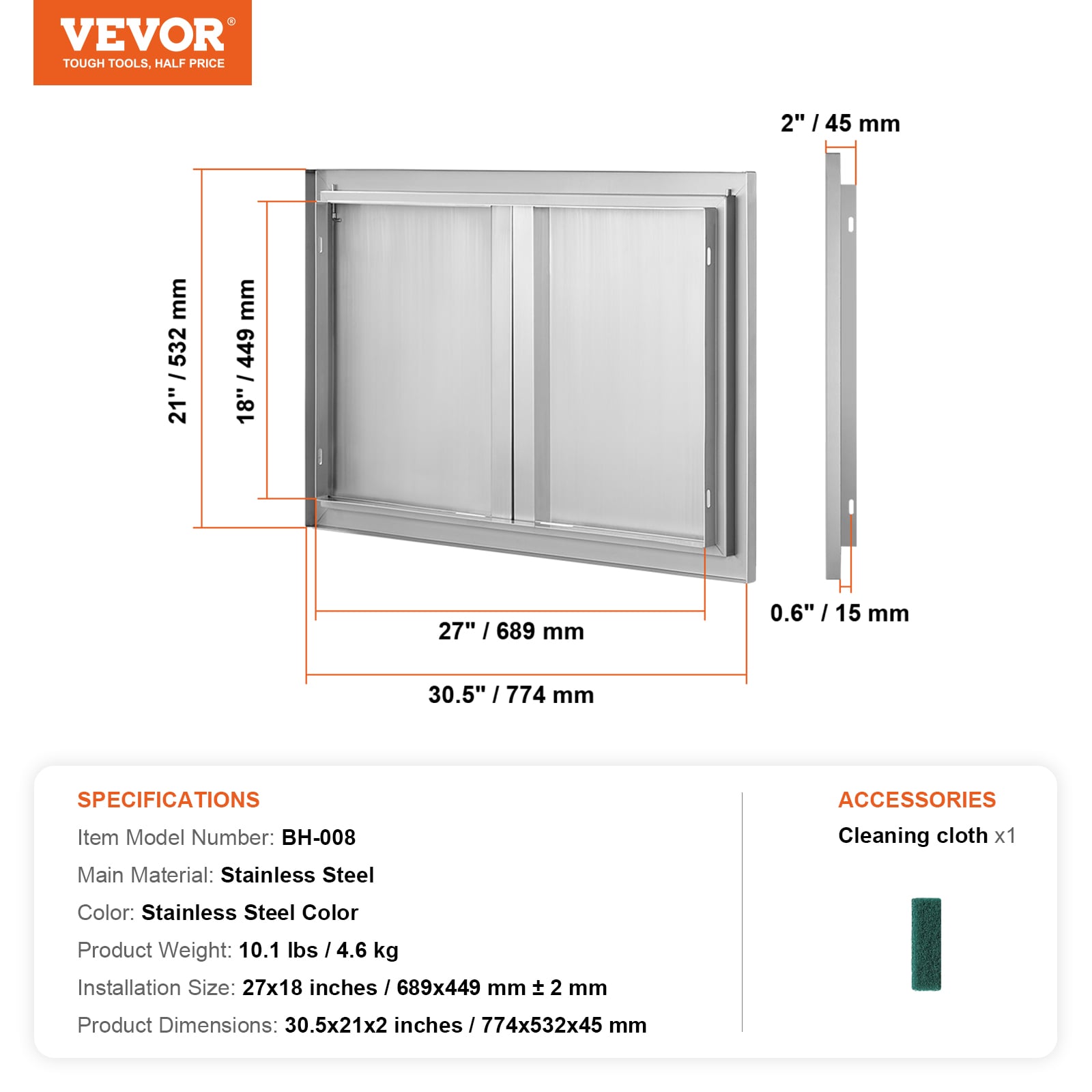 VEVOR SMABSCJMYS30BVNBSV0 Builtin-Grill-Cabinet-Parts - View #10