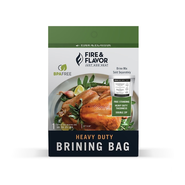 Fire & Flavor Turkey Brining Bag - 25 Pound Capacity - Easy to Use