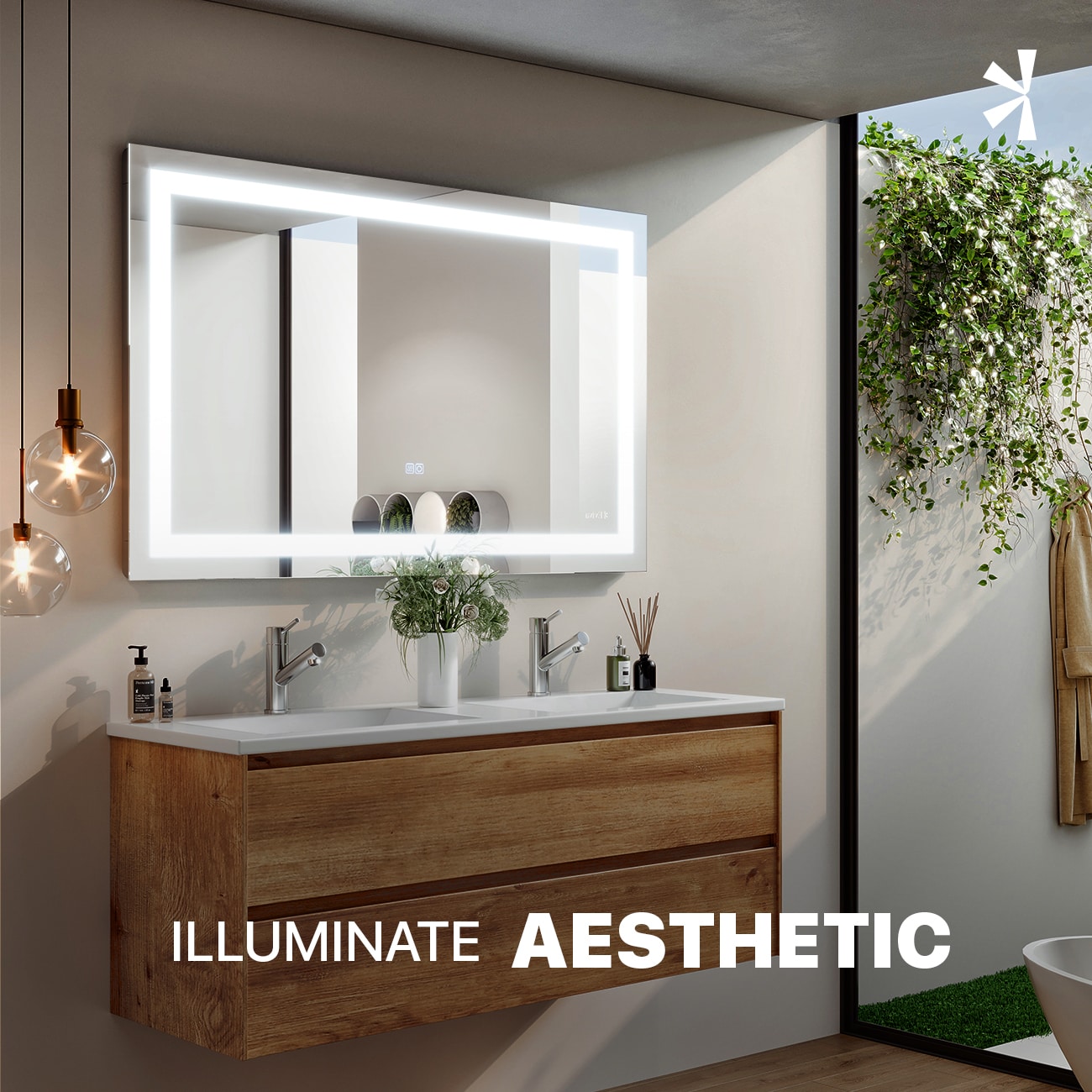 Eviva EVMR34-42X30-LED Framed-Bath-Mirrors - View #3