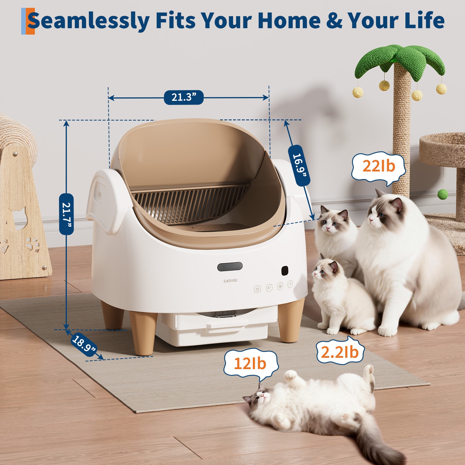DEXSO BQA-W-FVXM5SIIYV3SD Cat-Litter-Box - View #2