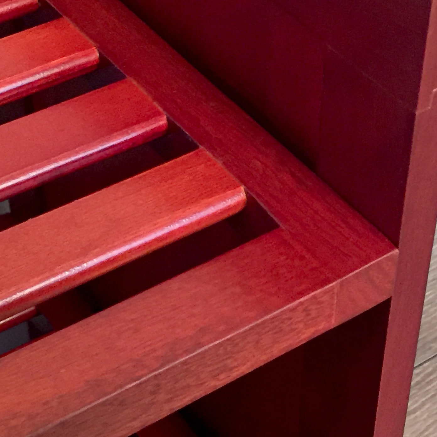 Red Mahogany Stackable Solid Wood Shoe Shelf