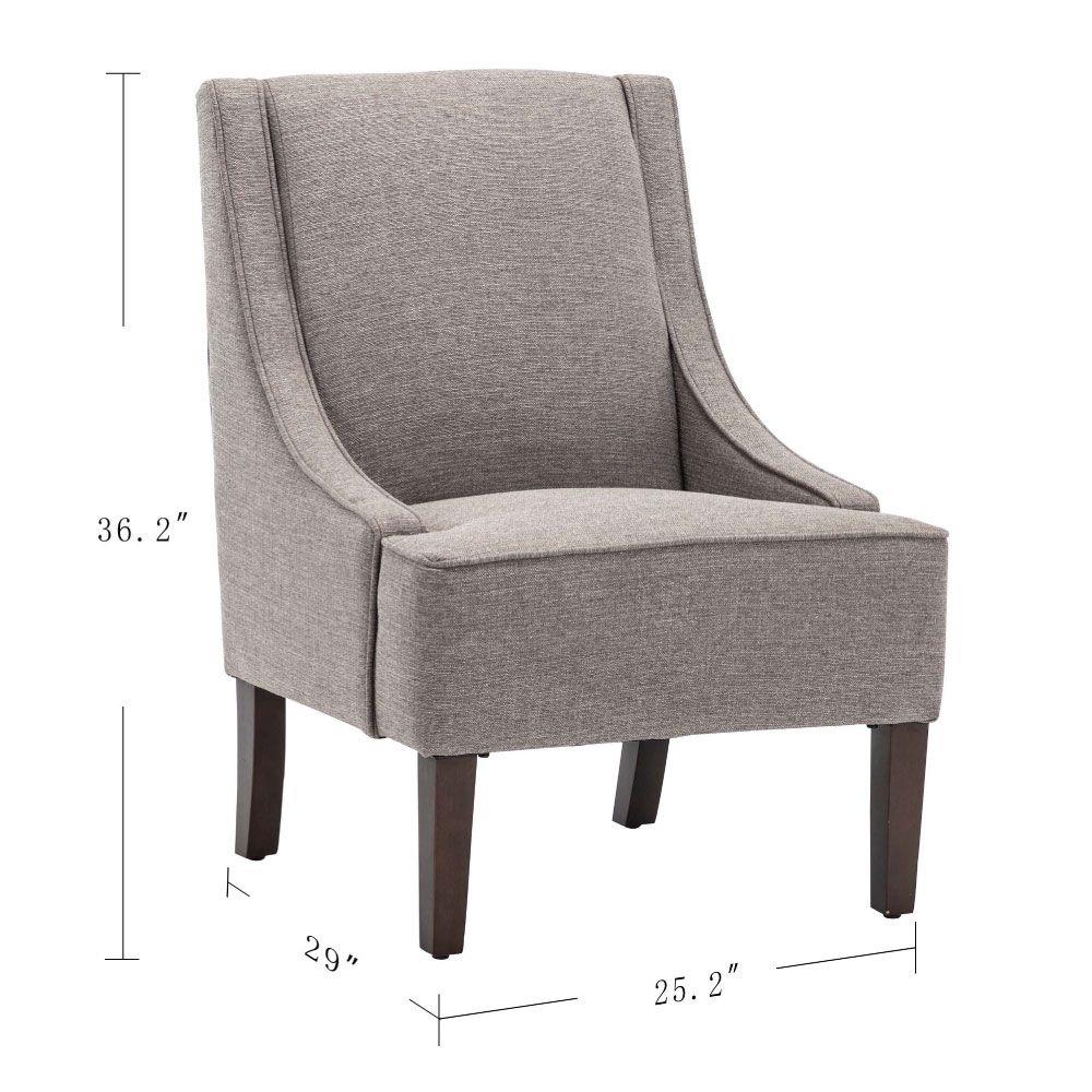 eLuxury Modern Grey Contemporary Accent Chair at Lowes.com