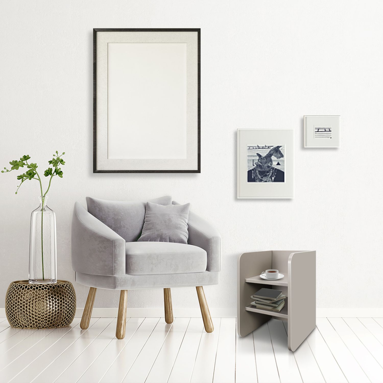 JASMODER W116850735 Gray Nightstand