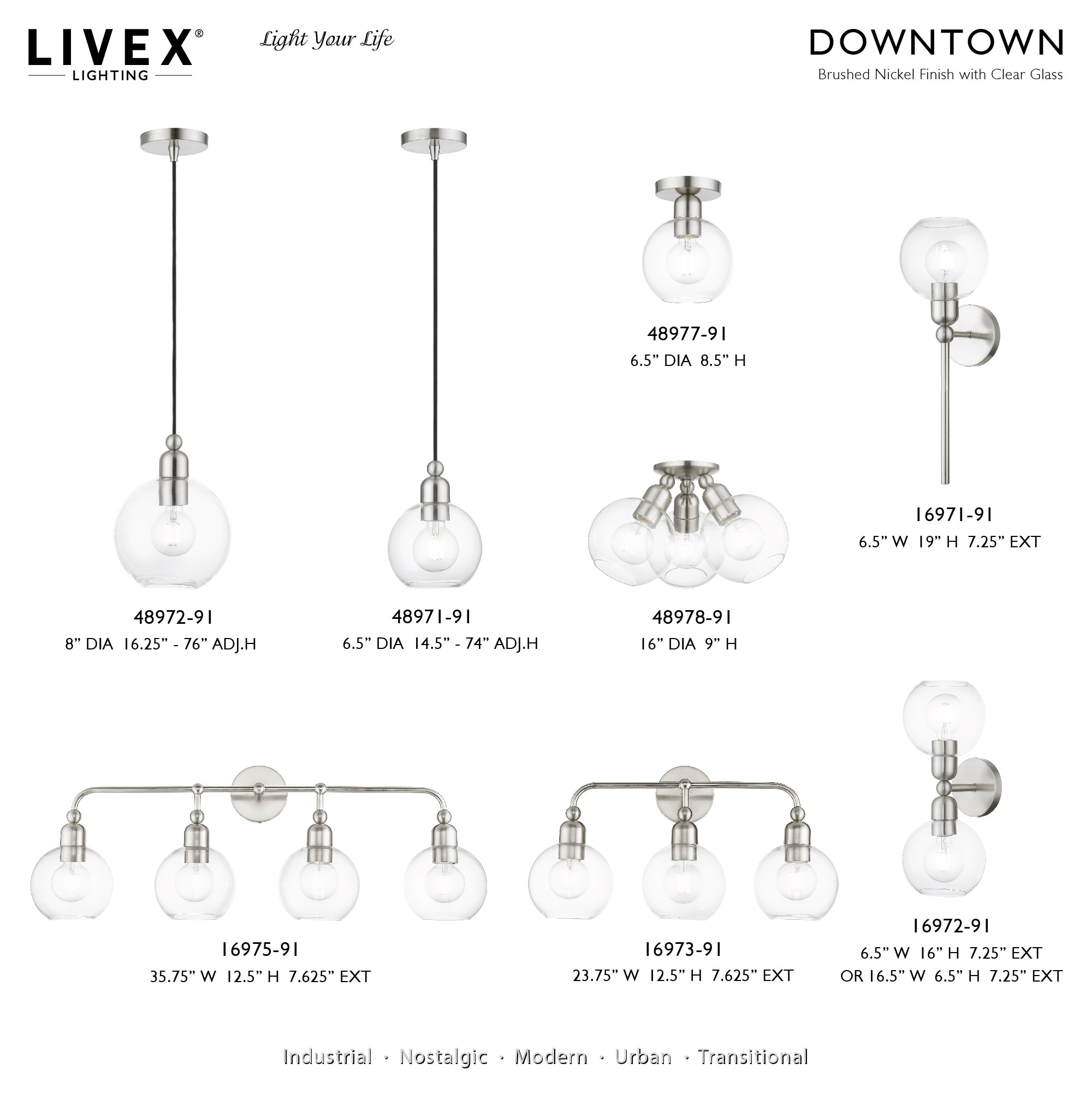 Downtown Elegance Brushed Nickel Wall Sconce with Clear Glass Shade
