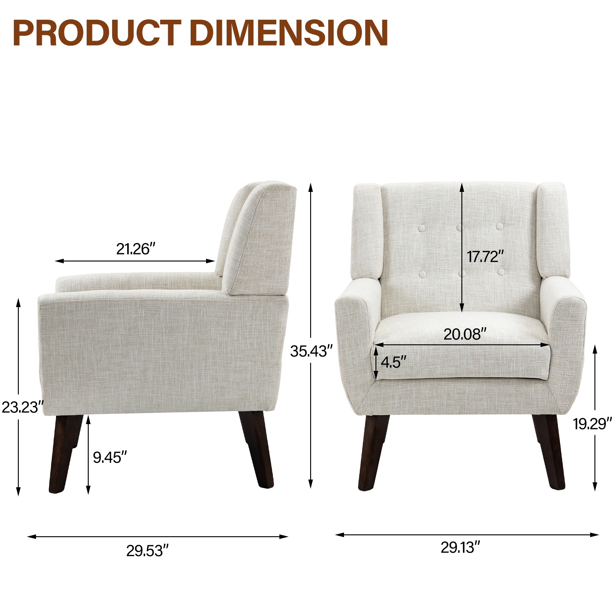 Dreamsidea LS-IDF-SF03-BEIGE-2 chairs - View #4