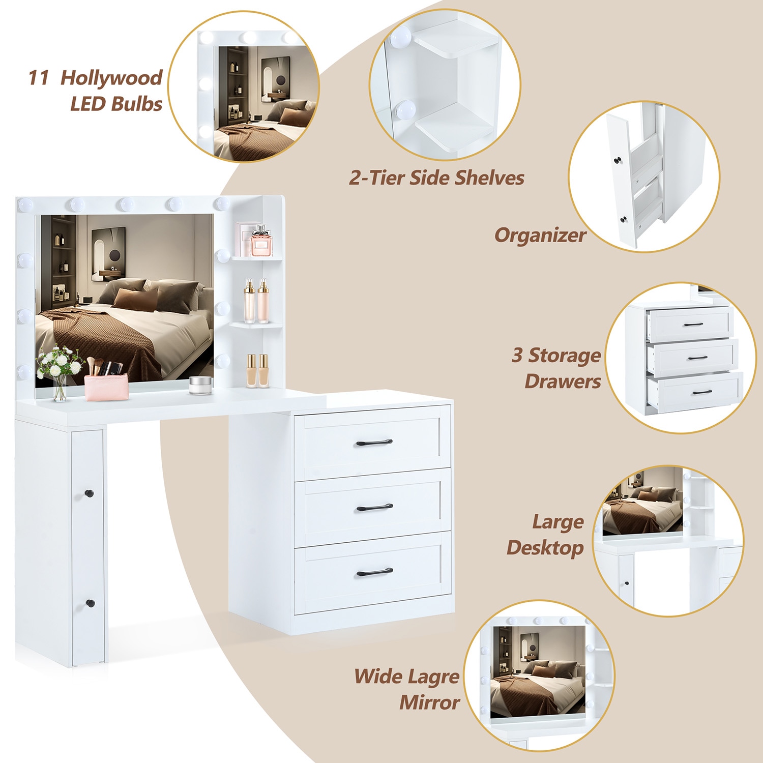 GZMR GZ-80962AAM Bedroom-Vanities - View #5