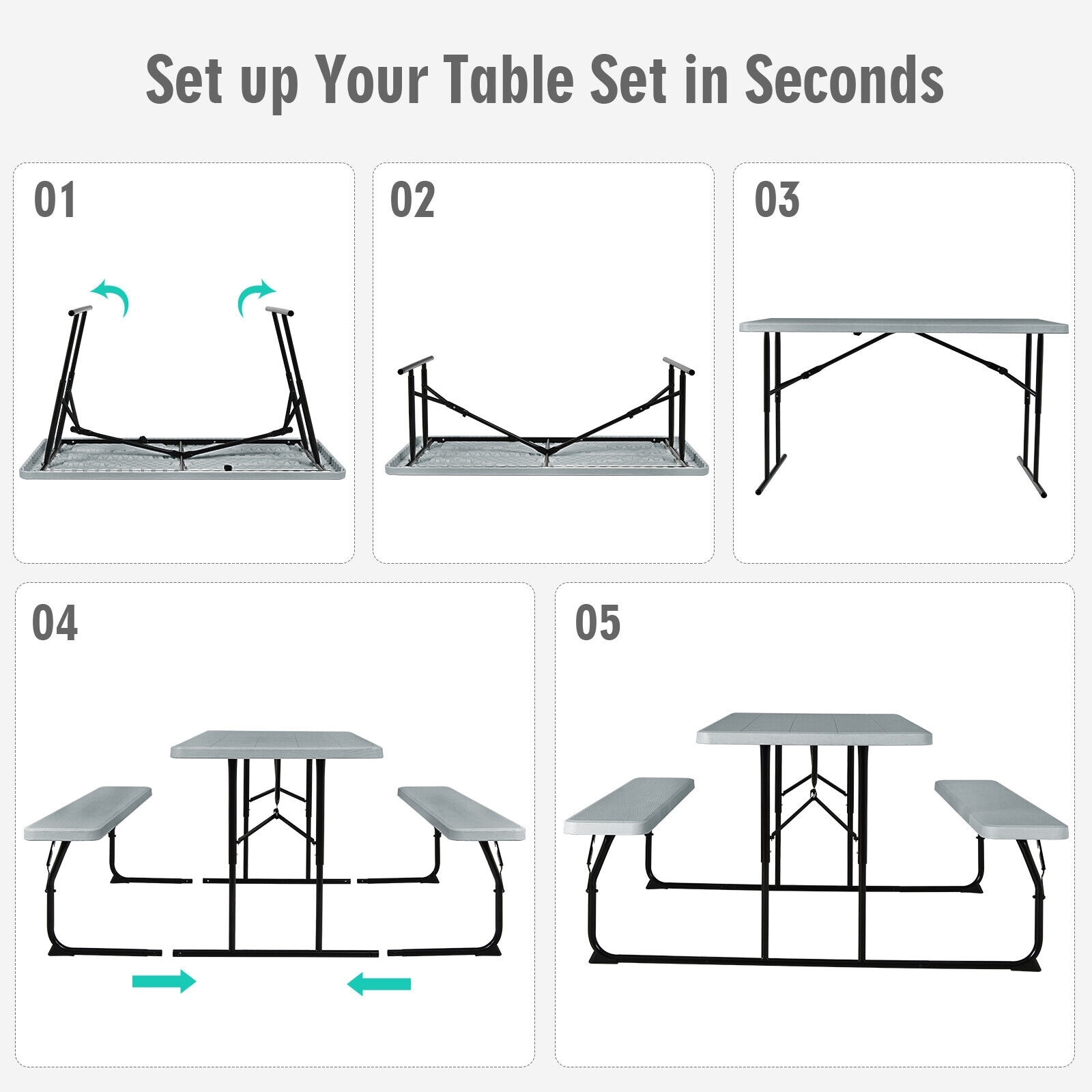 Forclover HYFL-72GR Picnic-Tables - View #7