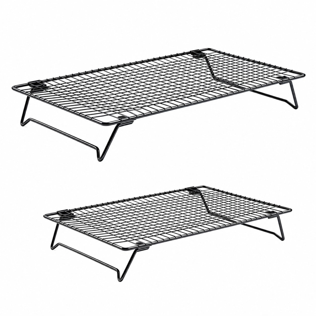 Aoibox  Metal Cooling Rack 2 Pack Two Sizes 16 93 in x 11 02 in and 13 4 in x 9 4 in Grid Design for Airflow