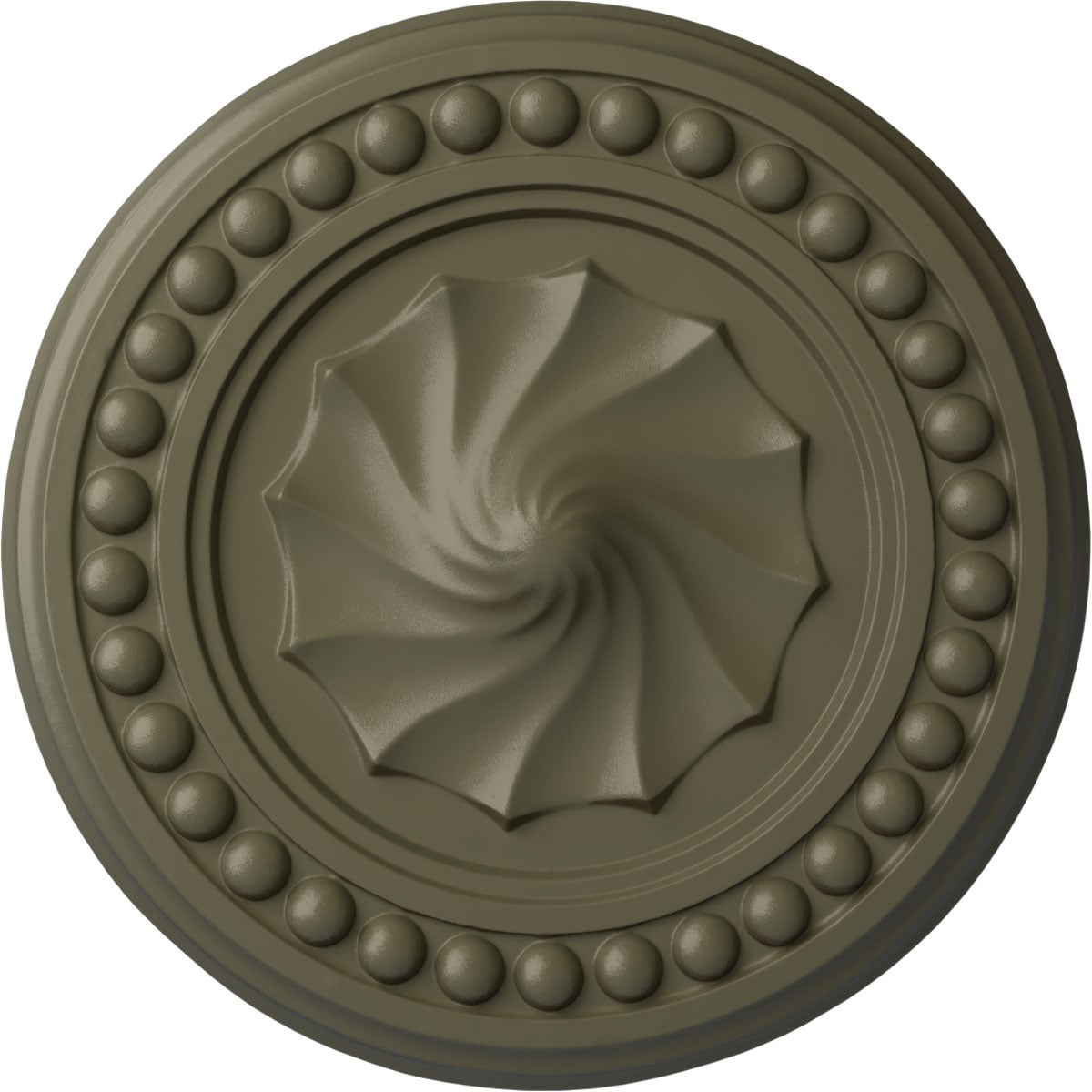 Ekena Millwork CM15FOSSF Foster Shell 15.75-in W x 15.75-in L Painted Spartan Stone Polyurethane Whole Ceiling Medallion