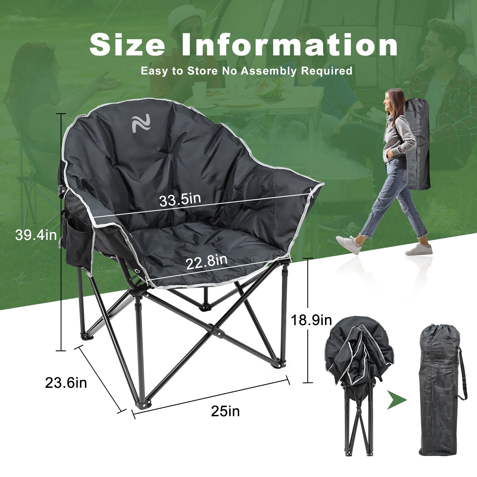 Esazn I1327138-BK-TWINFL Beach-Camping-Chairs - View #5