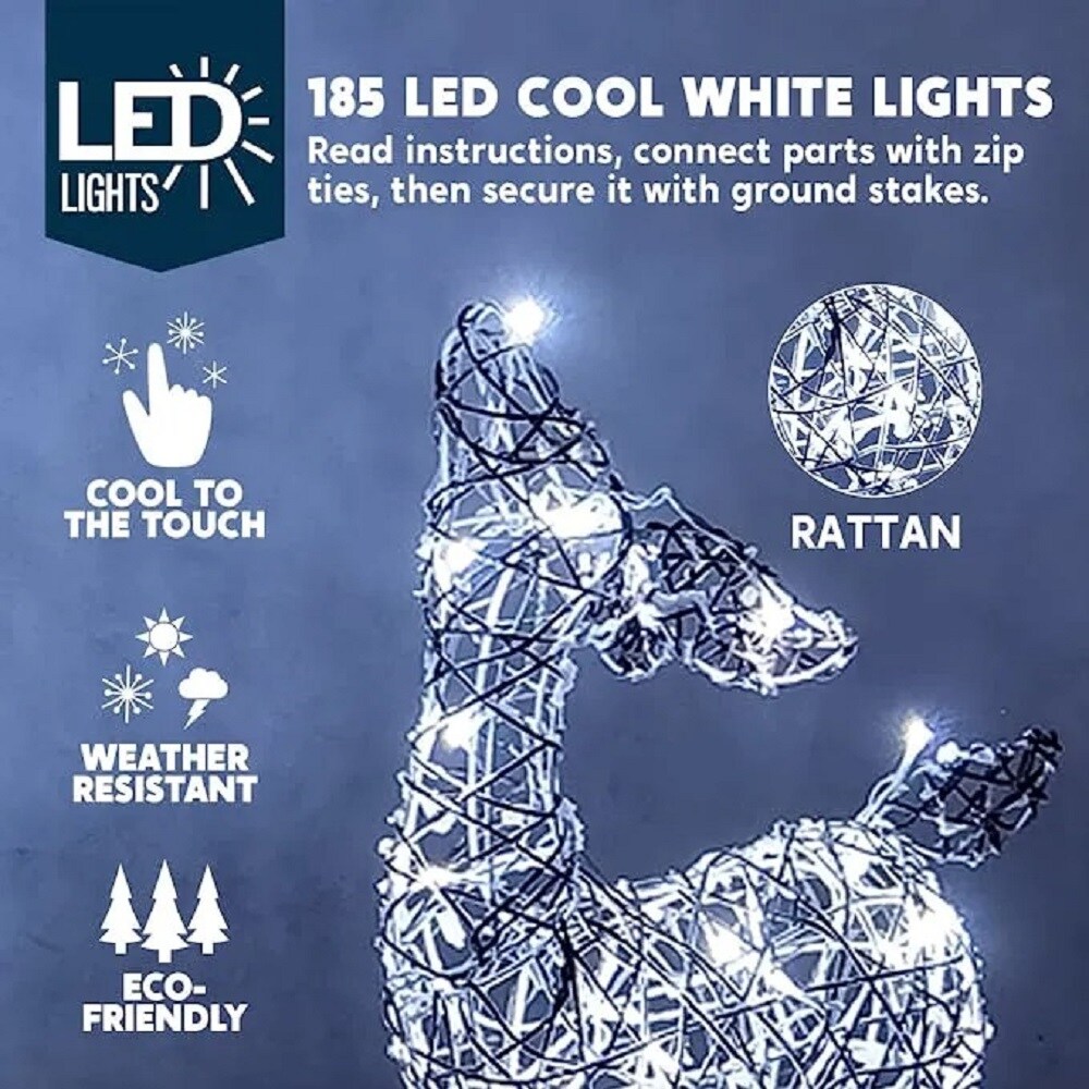 Winter LED Reindeer Family Christmas Yard Decorations