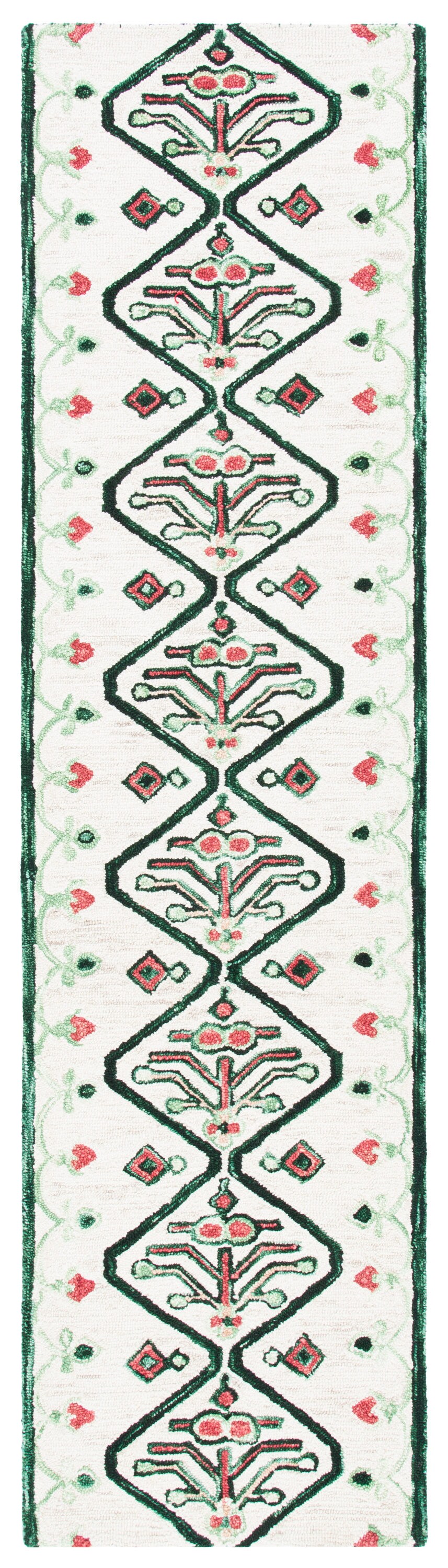 Safavieh APN703B-29 Aspen Kersey 2 x 9 (ft) Tufted Wool Ivory/Green Rectangular Indoor Abstract Global Runner rug