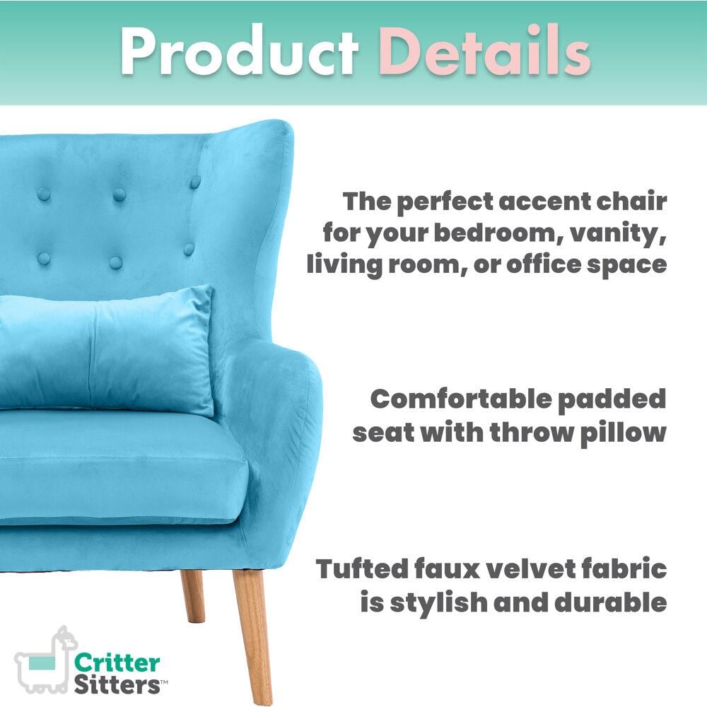 Critter Sitters CSVELCHR-TEAL Kids-Chairs - View #3