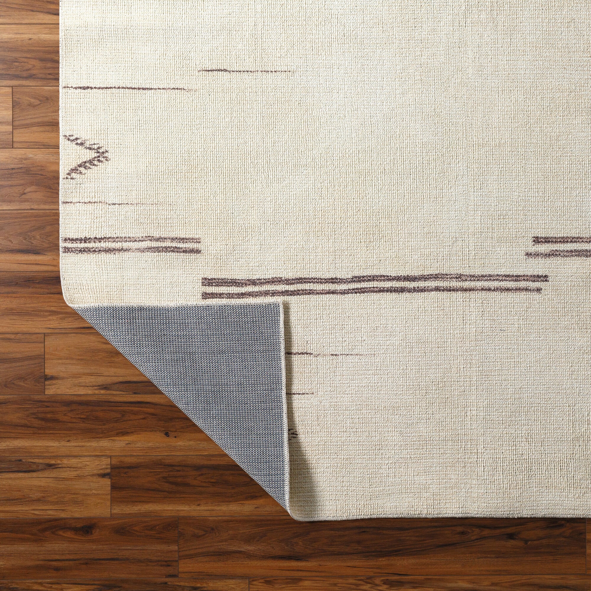 Ivory Geometric Low Pile Rectangular Area Rug