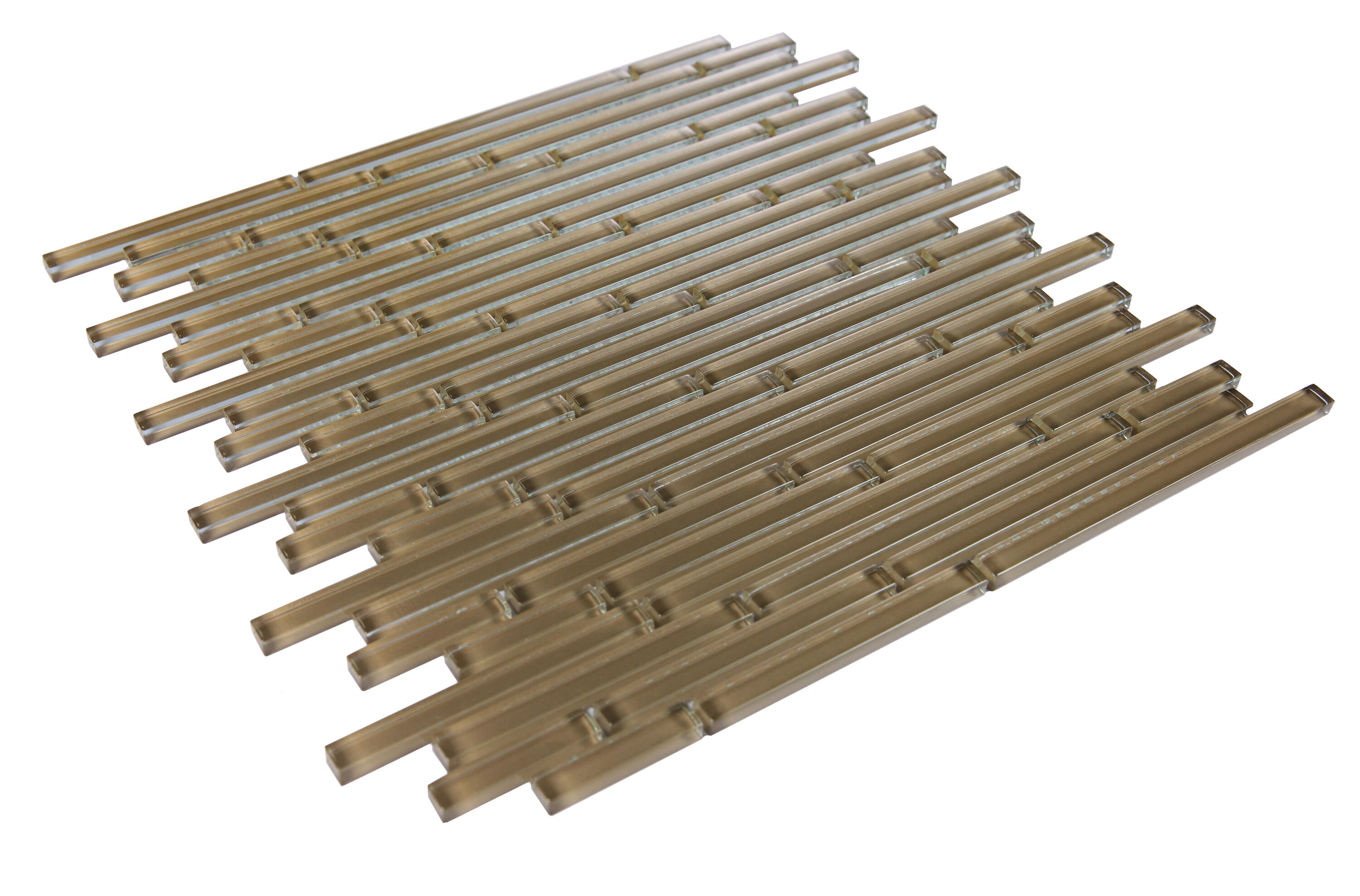 New Era Brown 12" x 12" Glossy Glass Mosaic Tile