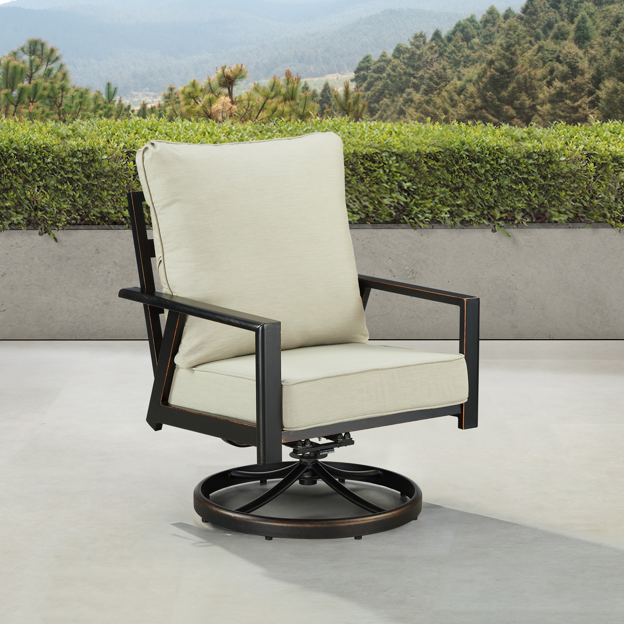 Oakland Living LUX-4CH-CAVE-LGCU-AC Patio-Conversation-Sets - View #5