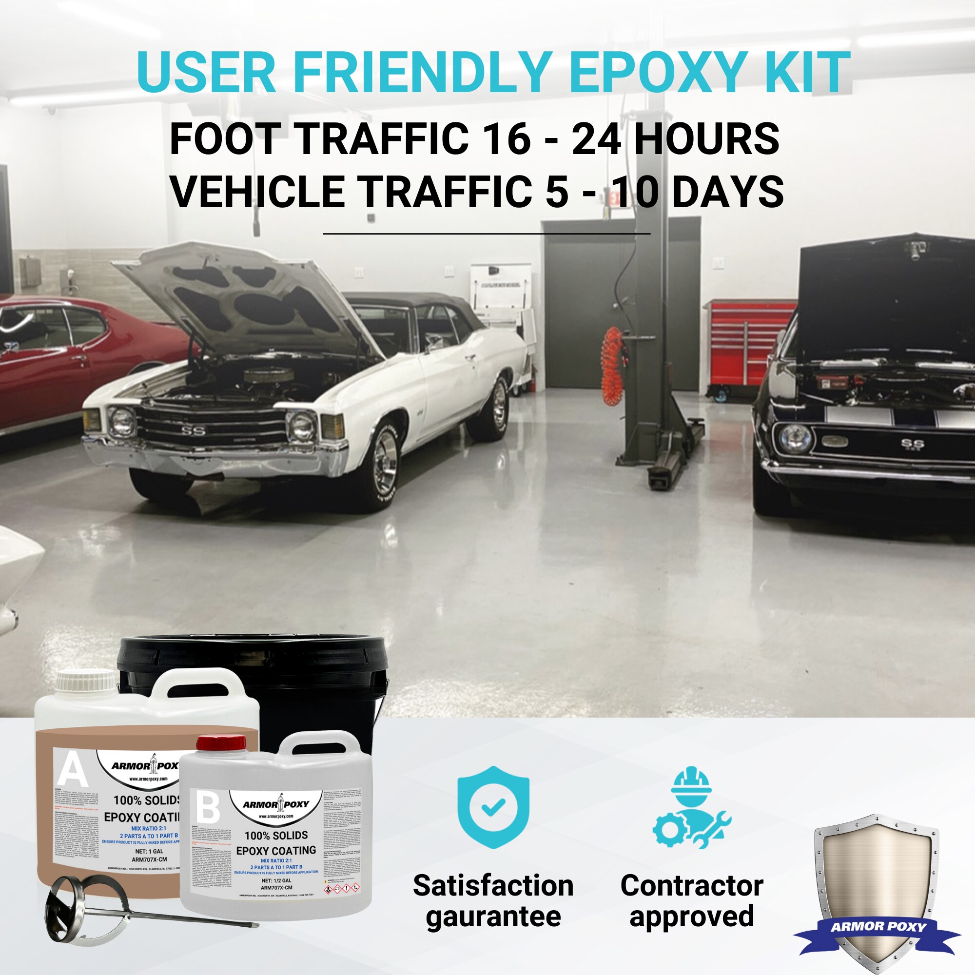 Khaki Tan Gloss Epoxy Floor Coating Kit, 1.5 Gallons