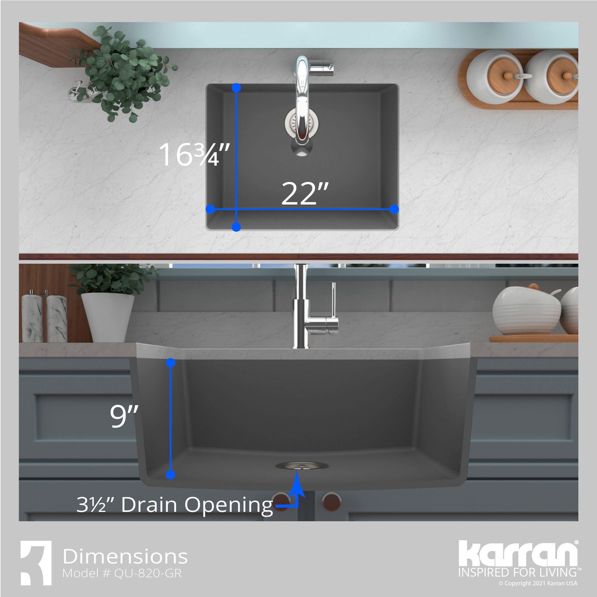 Karran QU-820-GR Kitchen-Sinks - View #7