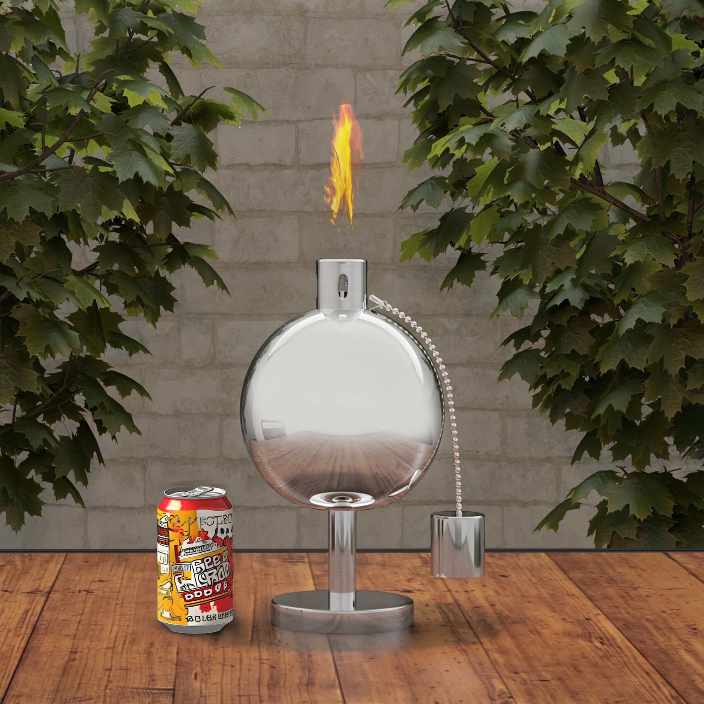 Nature Spring 988057MYX Torch Lamps 10 Inches Stainless steel Stainless steel Citronella Tabletop torch