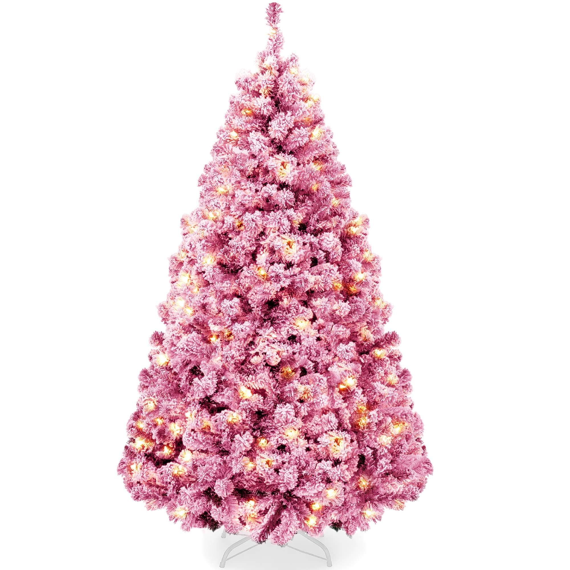 Best Choice Products SKY10681 Artificial Flocked Christmas Tree Pre-Lit Holiday Décor w/ Twinkle Lights - 6ft