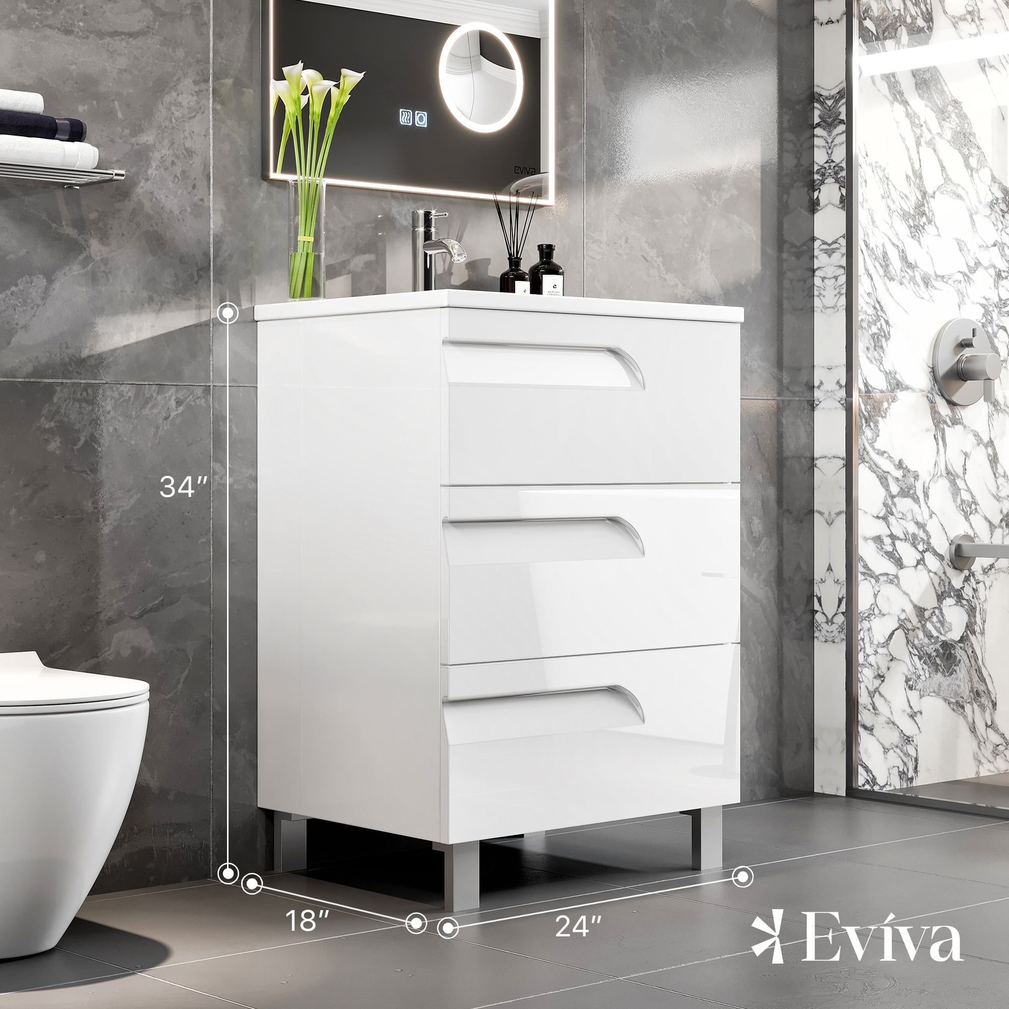 Eviva EVVN23-24WH-FS Bath-Vanity-Combo - View #2