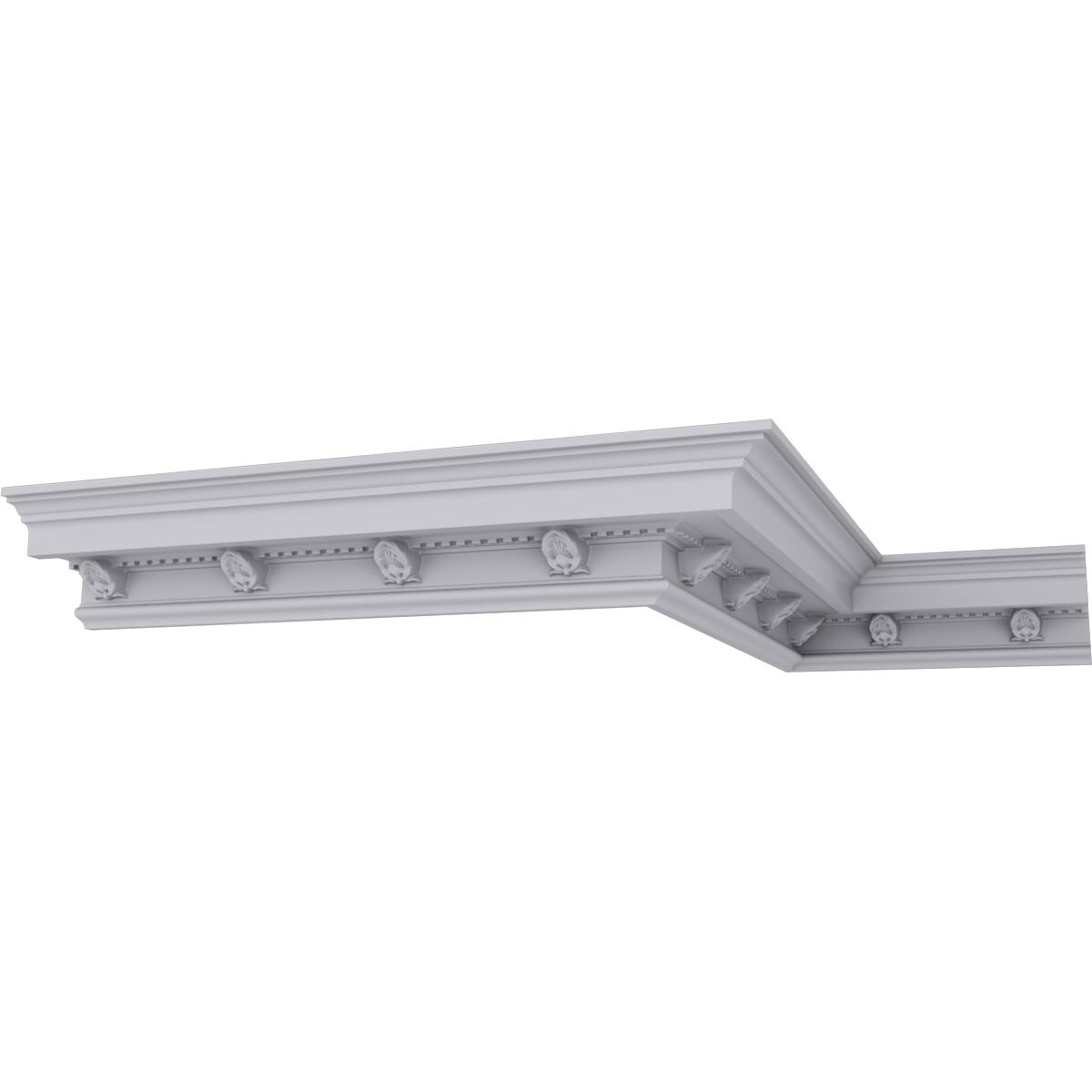 Ekena Millwork MLD04X05X07CO-CASE-2 Cole 6-1/2-in x 7-ft 10-1/2-in Primed Urethane Crown Moulding 2 -Pack