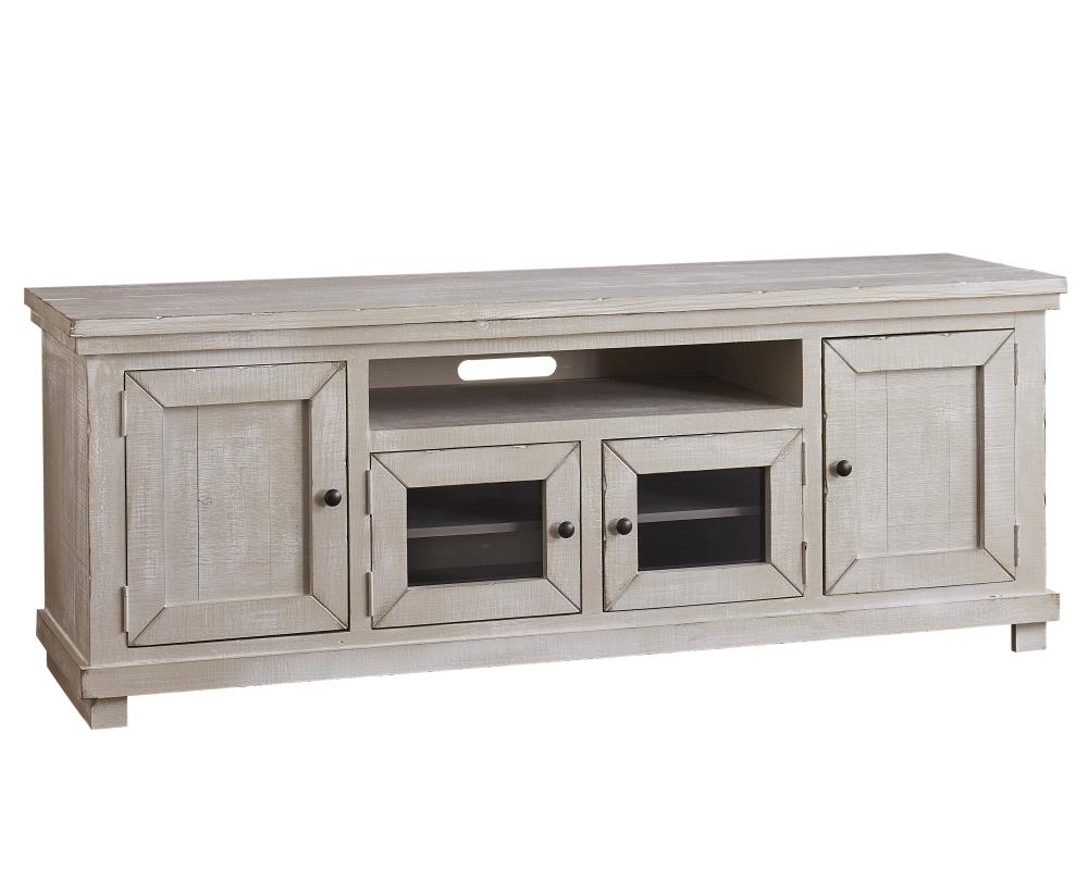Progressive Furniture P615E-74 Willow Transitional Gray Chalk TV Stand (Accommodates TVs up to 80-in)