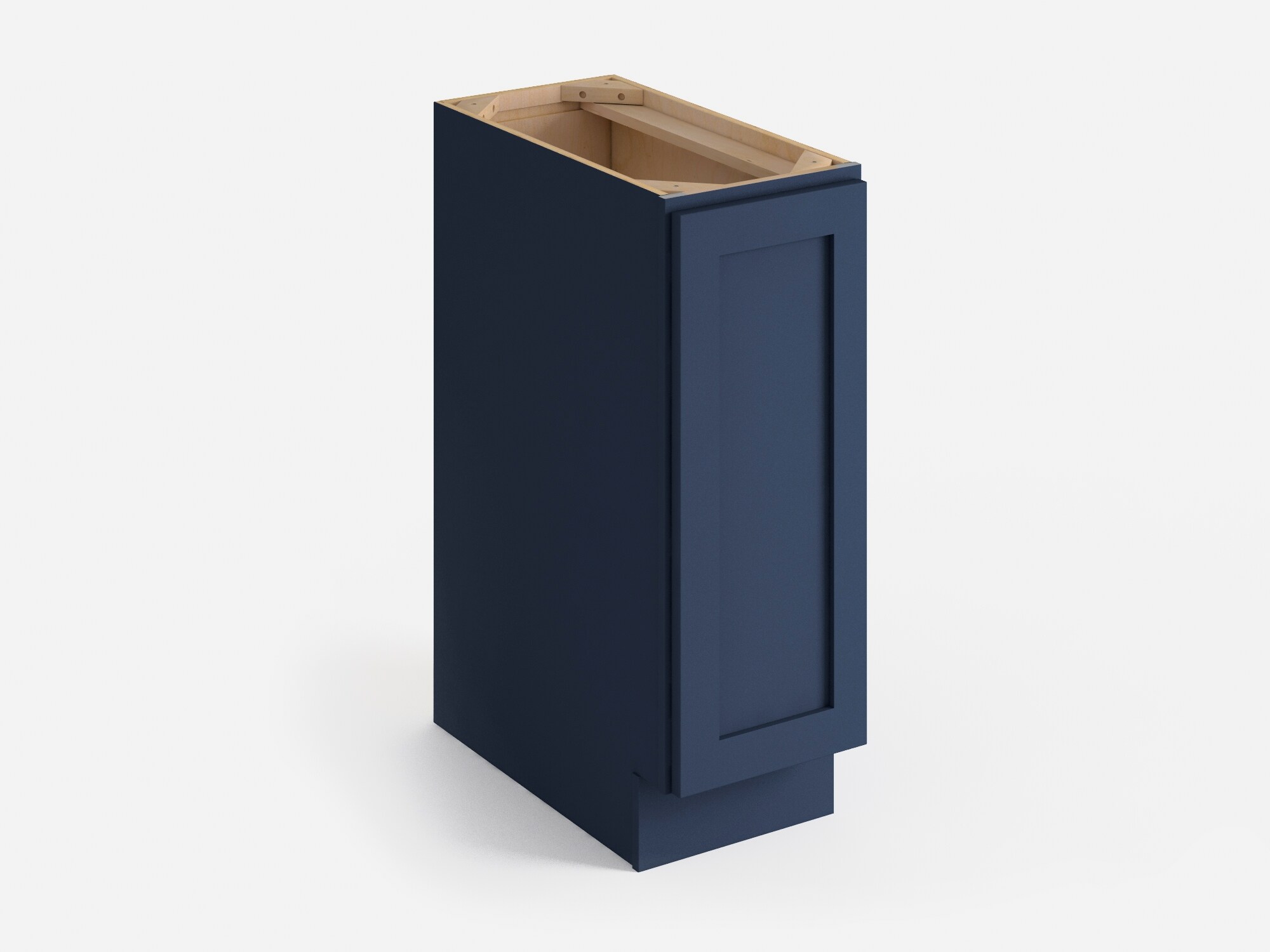 Valleywood Cabinetry 9-in W x 34.5-in H x 24-in D Marine Blue Birch Base Ready To Assemble Plywood Cabinet (Flat Panel Shaker Door Style)