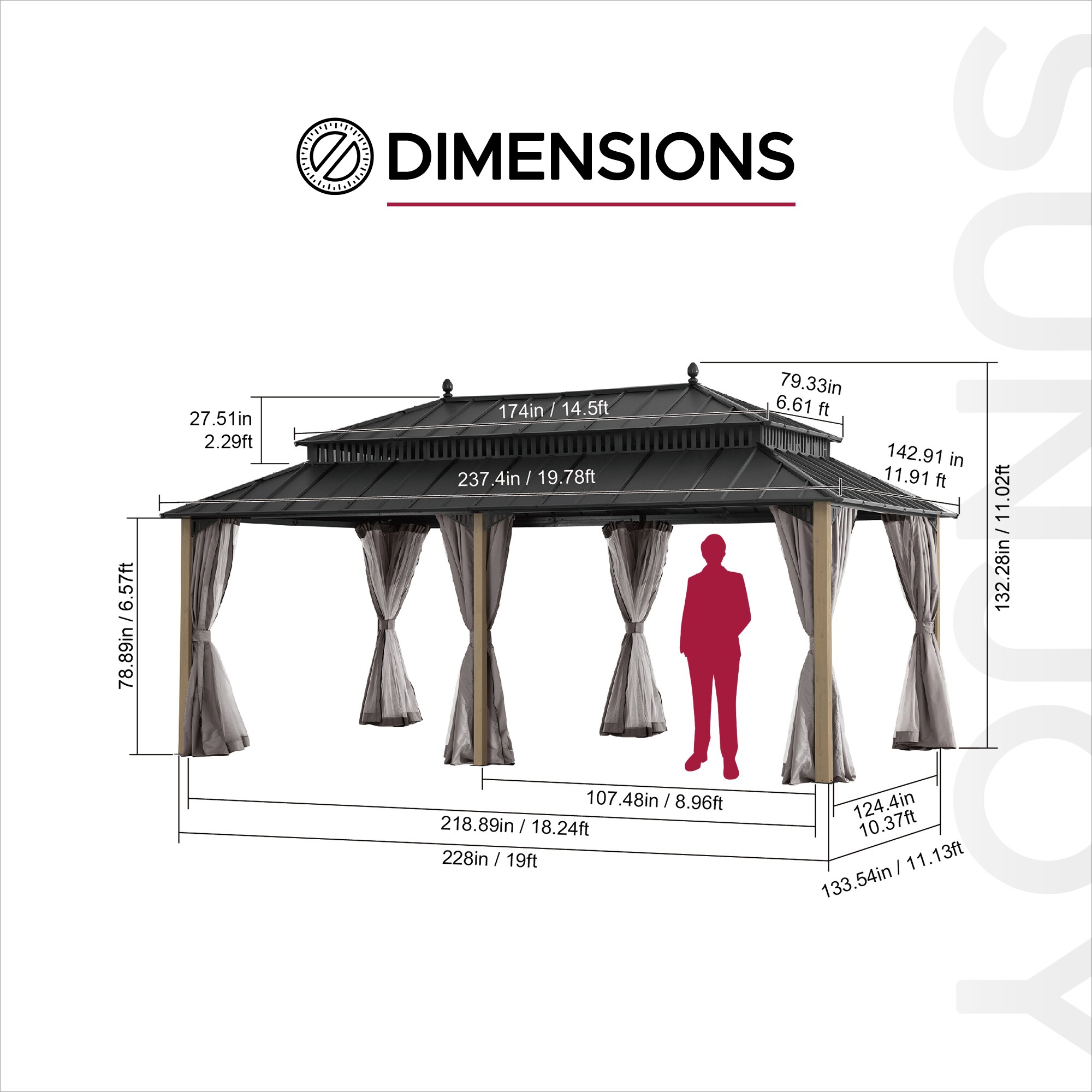 Sunjoy A1020436B000 Wood-Resin-Gazebos - View #3