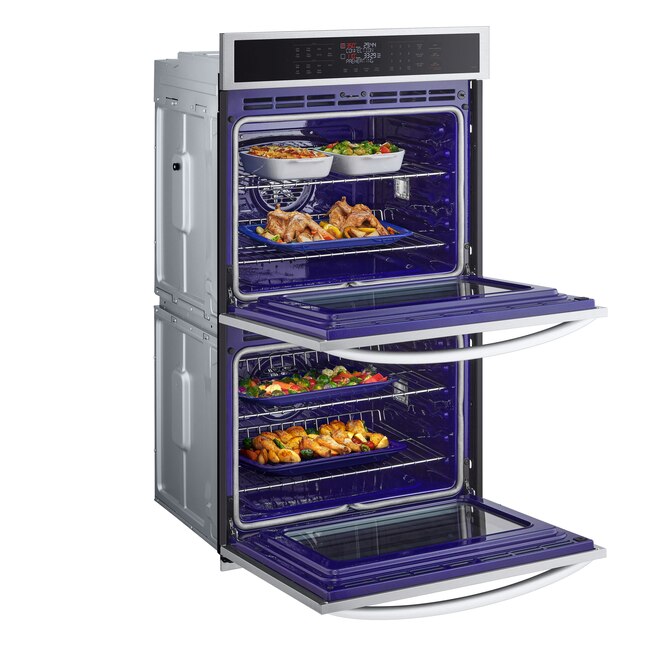LG Air Fry with EasyClean 30-in Smart Double Electric Wall Oven with