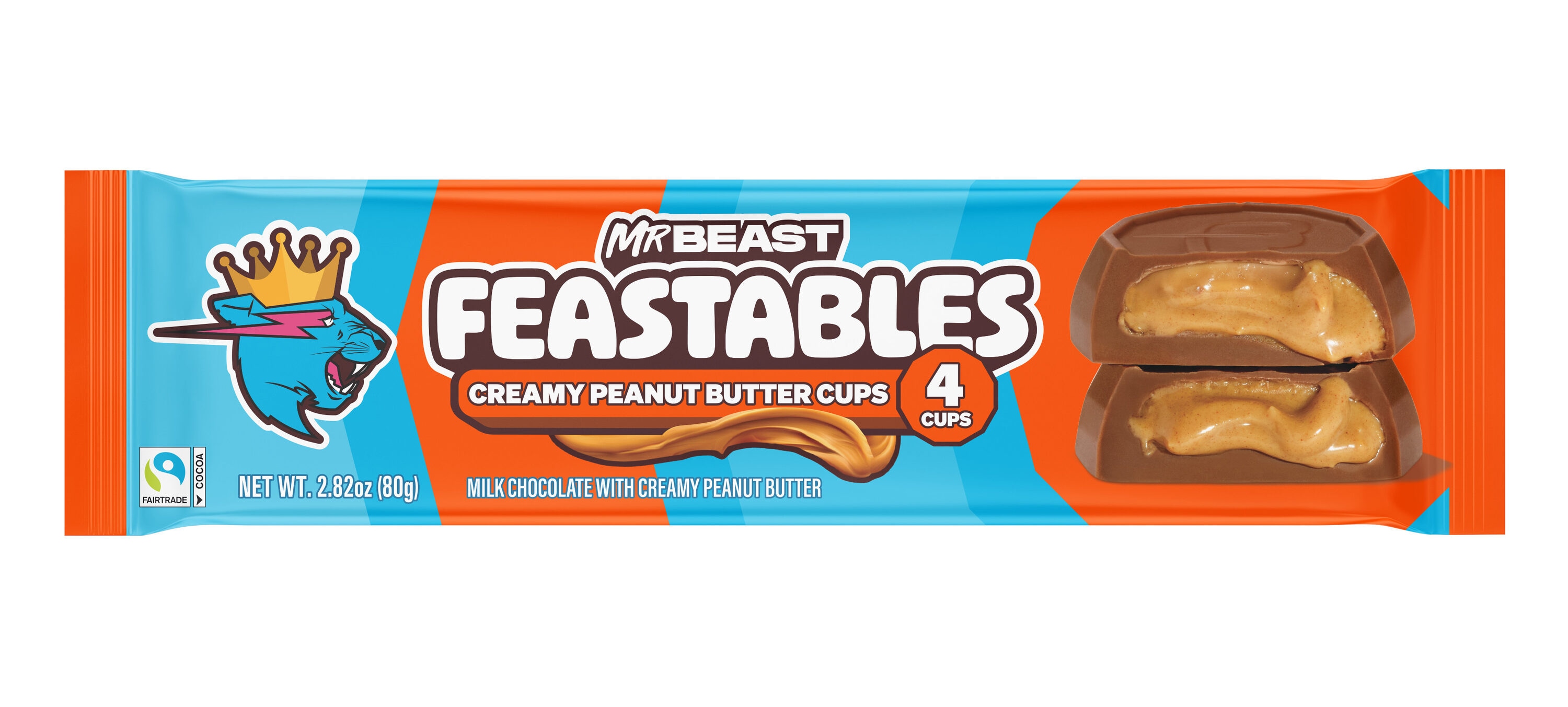 FEASTABLES Milk Chocolate Peanut Butter Candy Bar