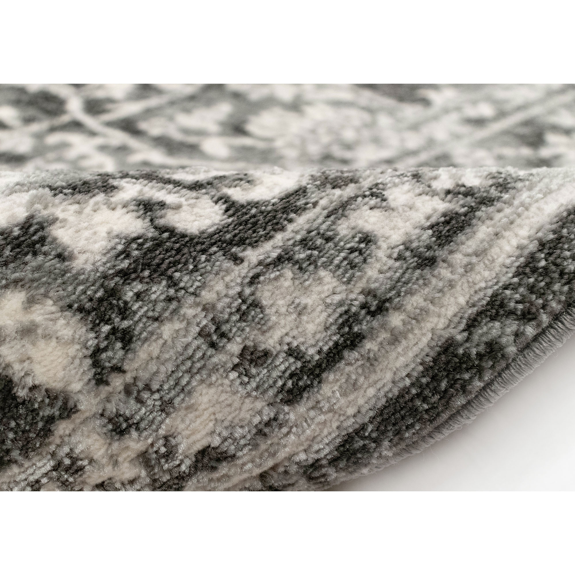 Blue and Gray Striped Wool Blend Rectangular Rug