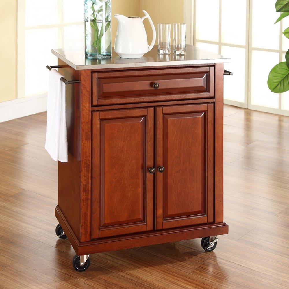 Crosley Furniture Brown Composite Base with Stainless Steel Metal Top ...