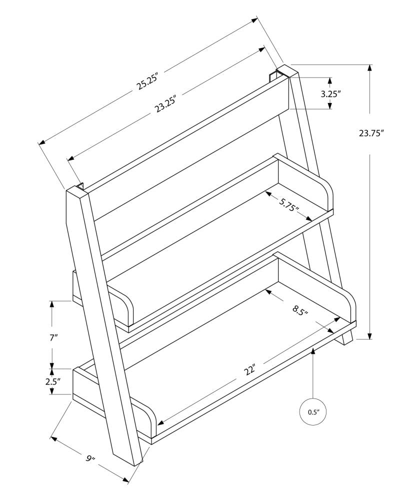 Monarch Specialties I 3439 Bathroom-Shelves - View #5