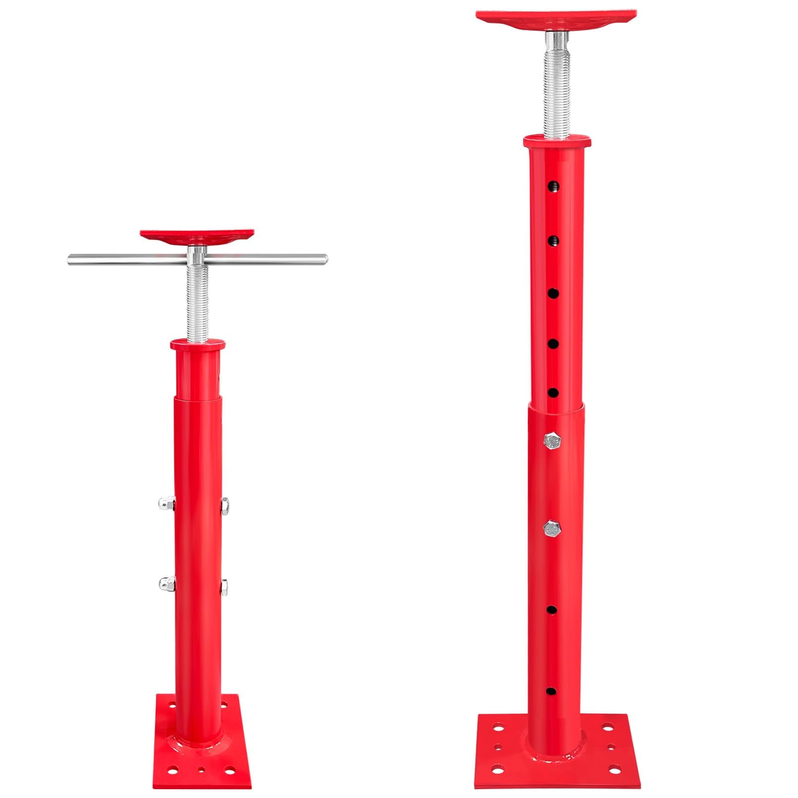 Vrbgify  Adjustable Jack Post 19 to 38 Inch Height Range Heavy Duty Floor Jacks for House Foundation Support and Leveling 2 Pack Red